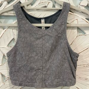 Free People Gray Lace Tank Top